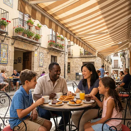 Gezin geniet van het leven in Spanje